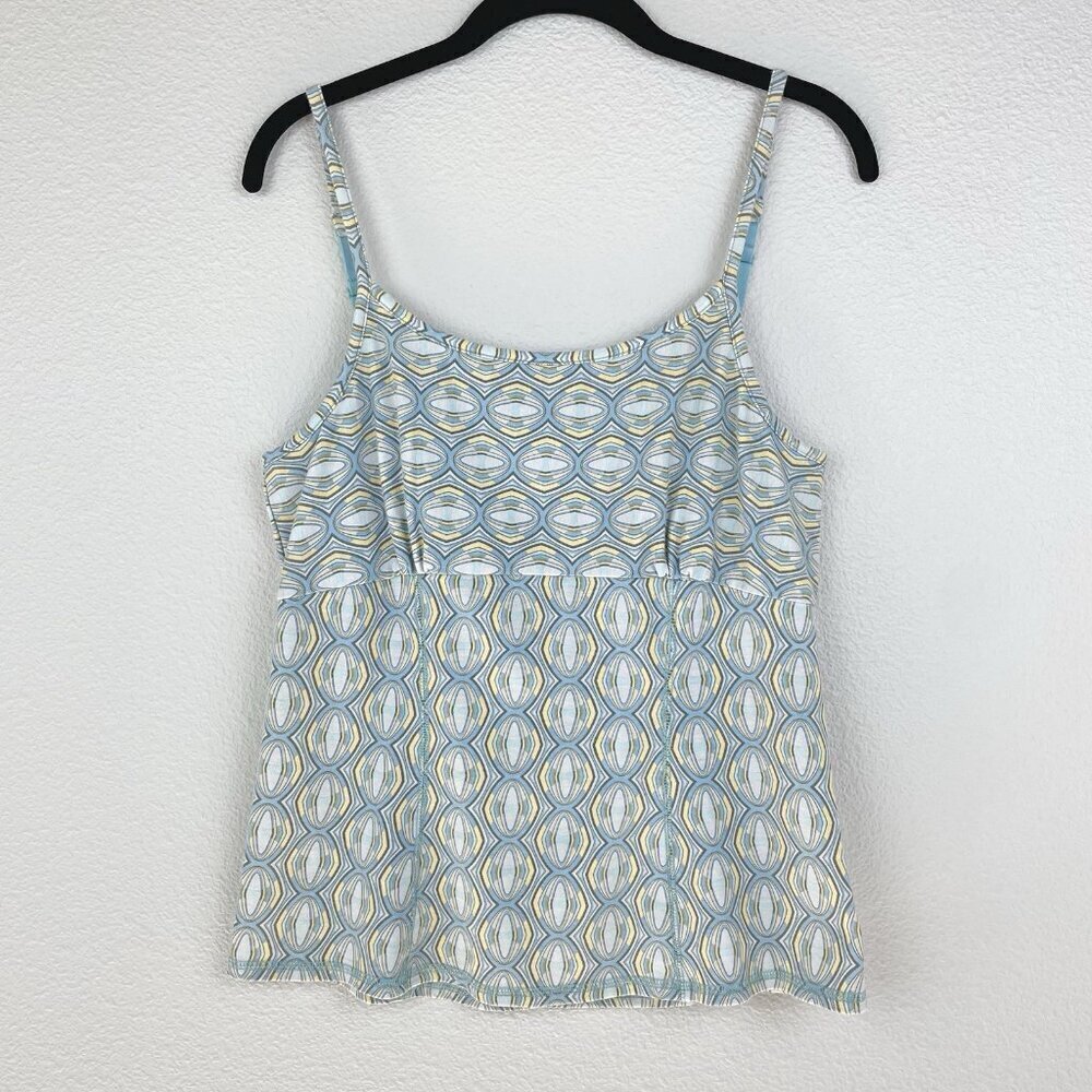 Royal Robbins Women Medium Honeycomb Strappy Tank Nile Blue Built In Bra UPF 50+